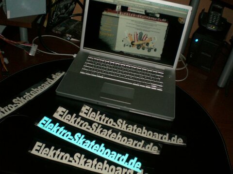 Leuchtschrift Elektro-Skateboard.de EL-Folie
